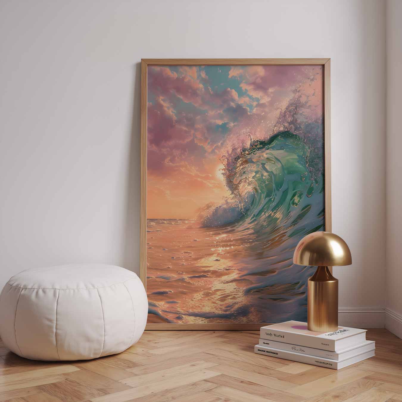 Golven van de Zonsondergang Poster-WallArtistic