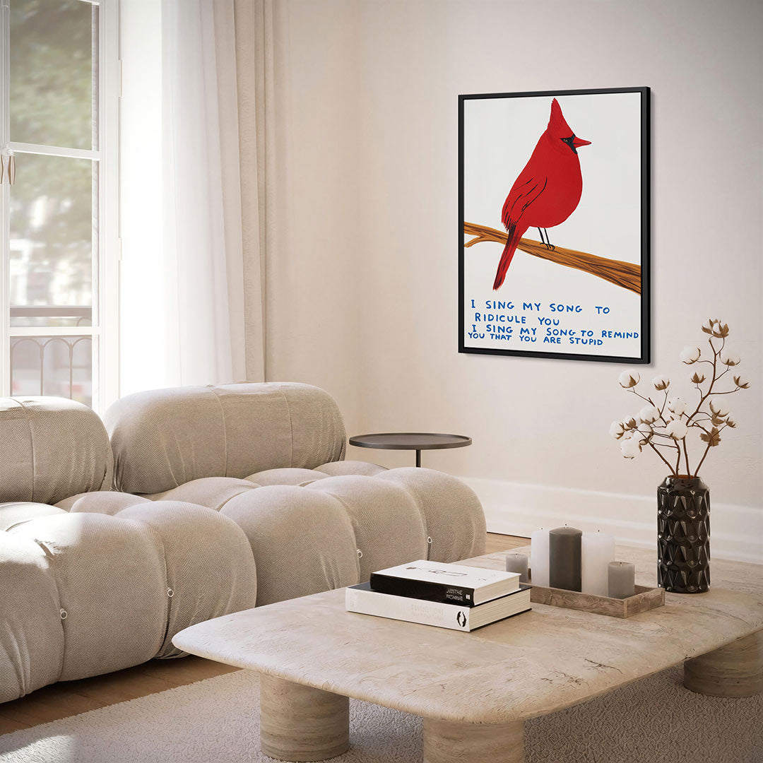 Vogel en tekst Kunstwerk