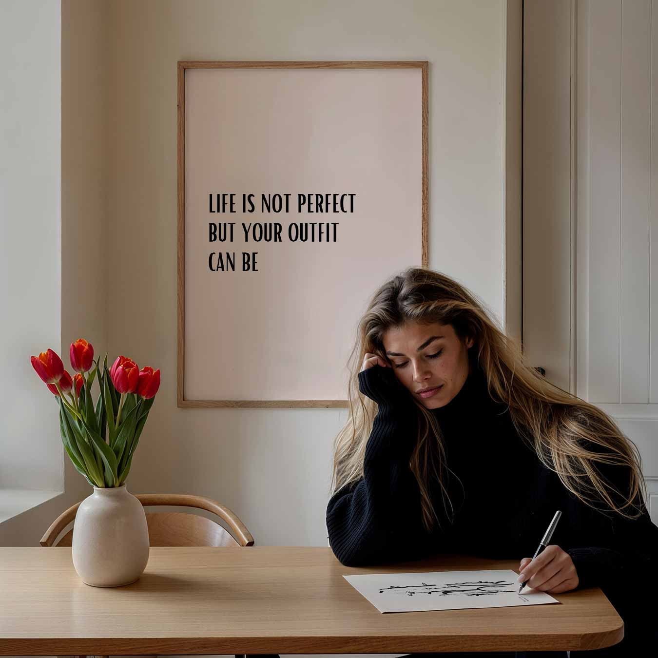 Inspirerende Outfit Quote Poster-WallArtistic