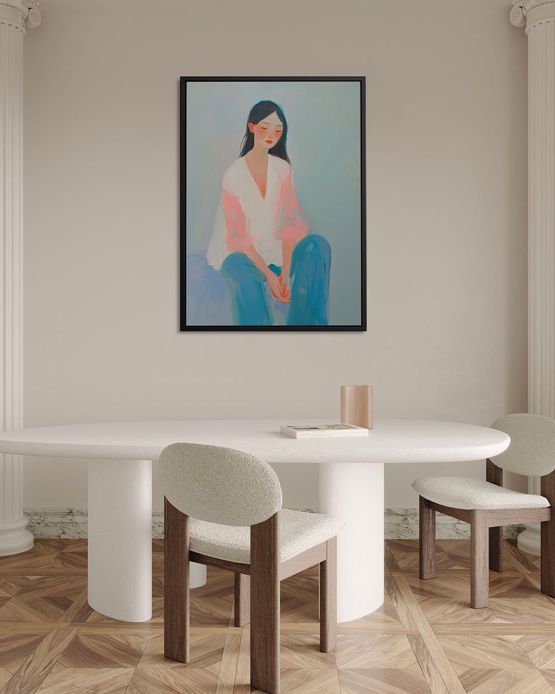 Dromerige vrouw Kunstwerk