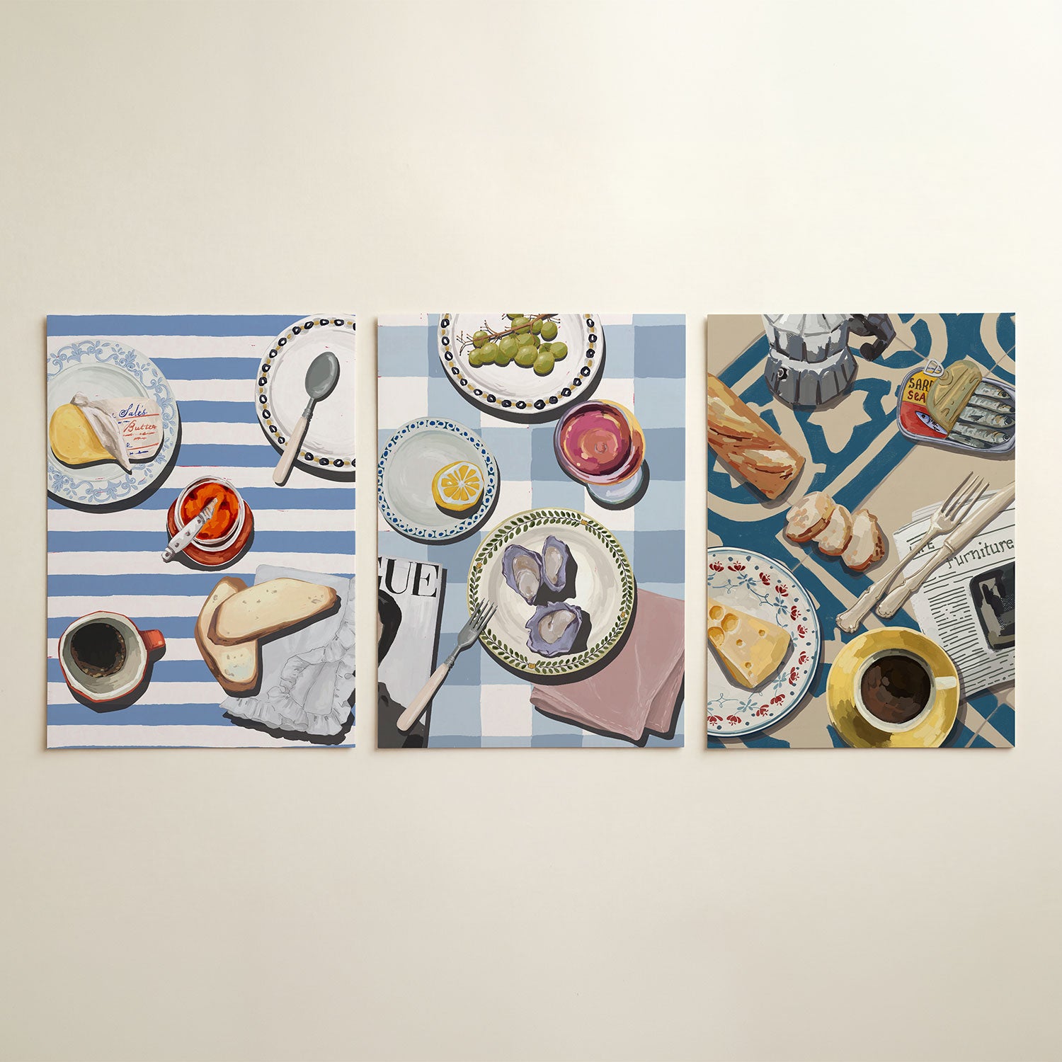 Ontbijt op strepen Posterset