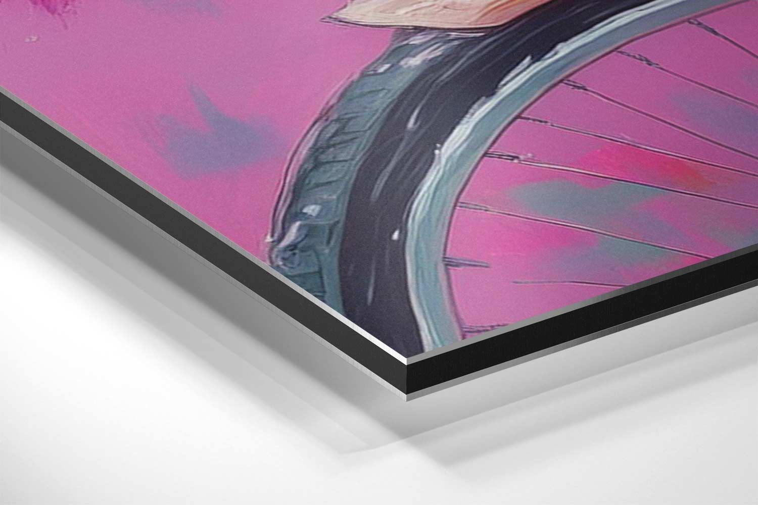 Bloemenmandje op Fiets Kunstwerk-canvas-dibond-plexiglas-wanddecoratie-WallArtistic