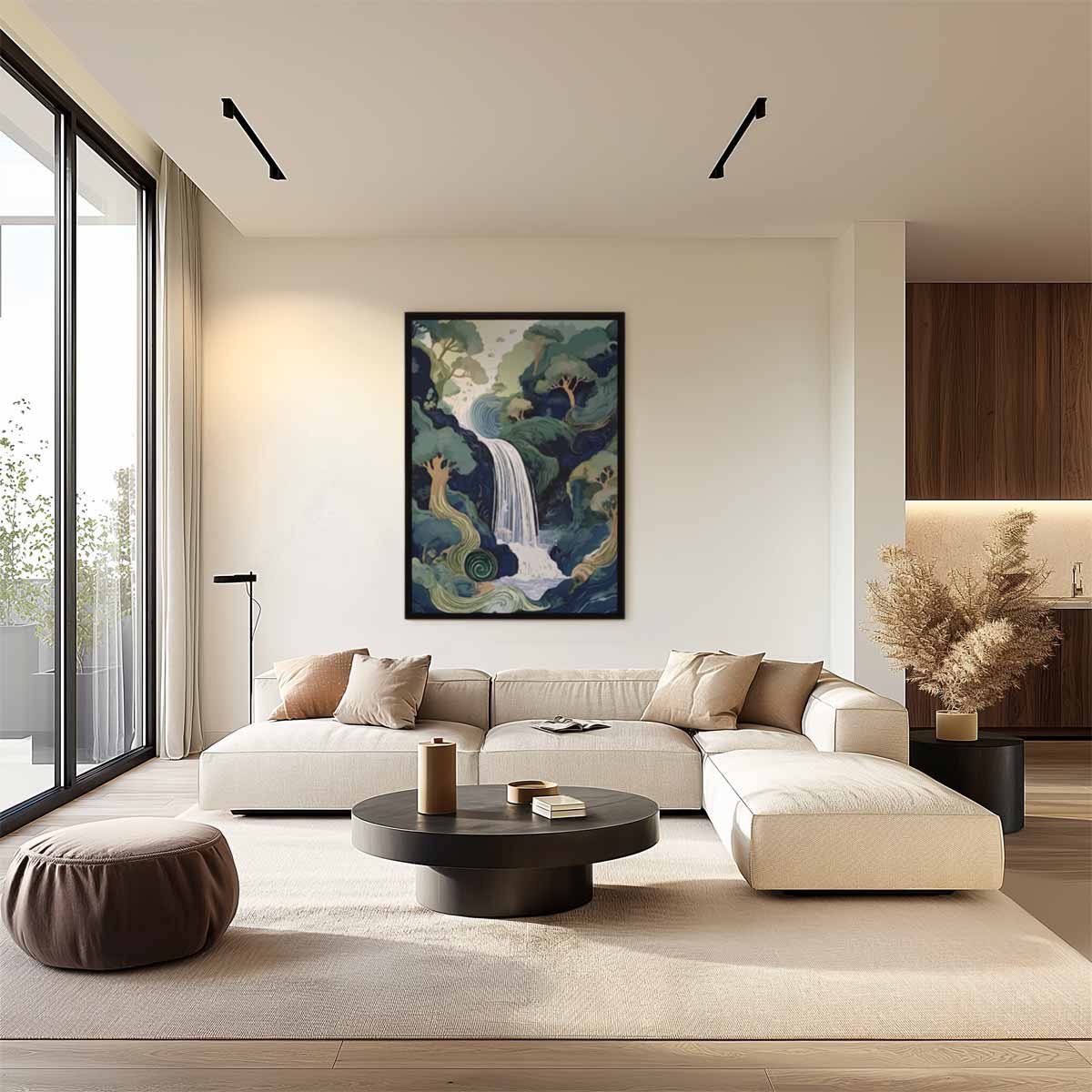 Magische Boswaterval Kunstwerk-canvas-dibond-plexiglas-wanddecoratie-WallArtistic