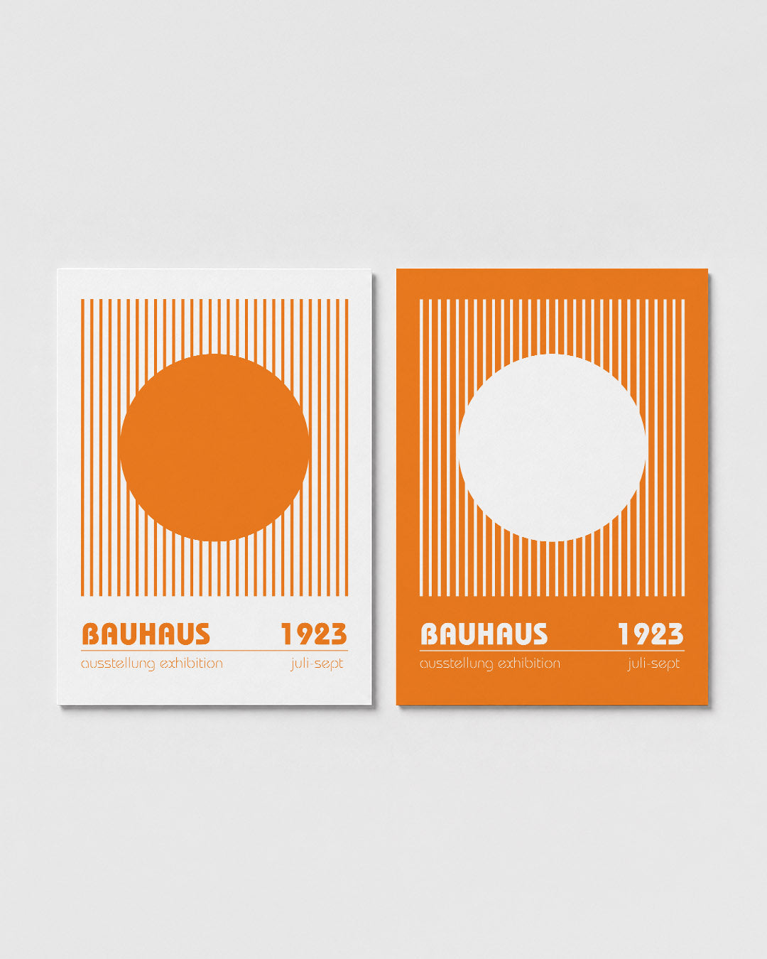 Oranje cirkel en lijnen Posterset