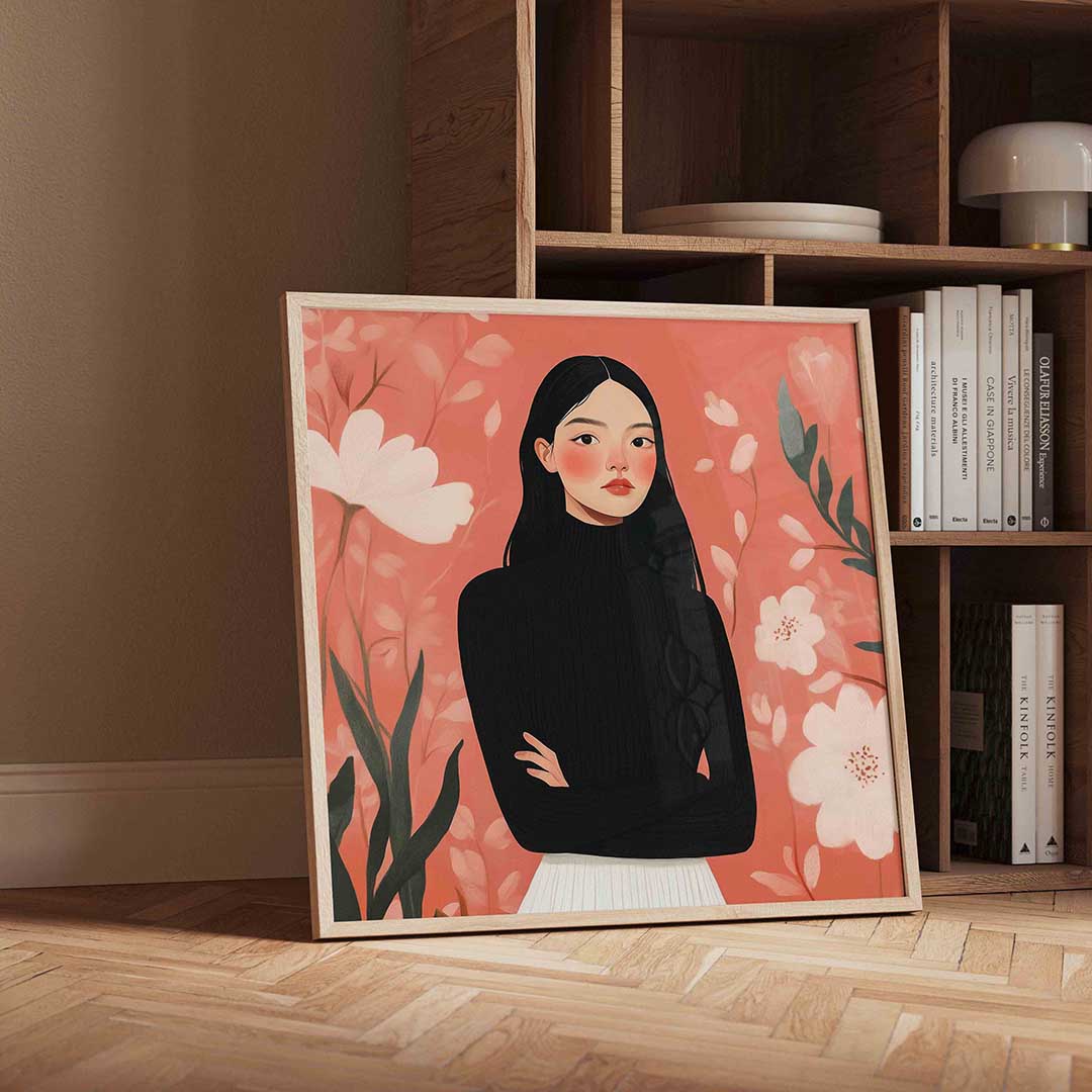 Vrouw met bloemen Poster