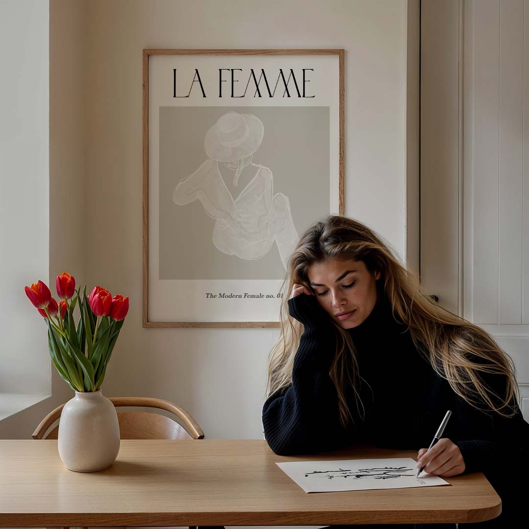 Elegante Vrouwelijke Silhouet Poster-WallArtistic