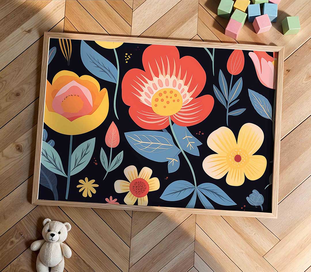 Bloemen en bladeren Poster