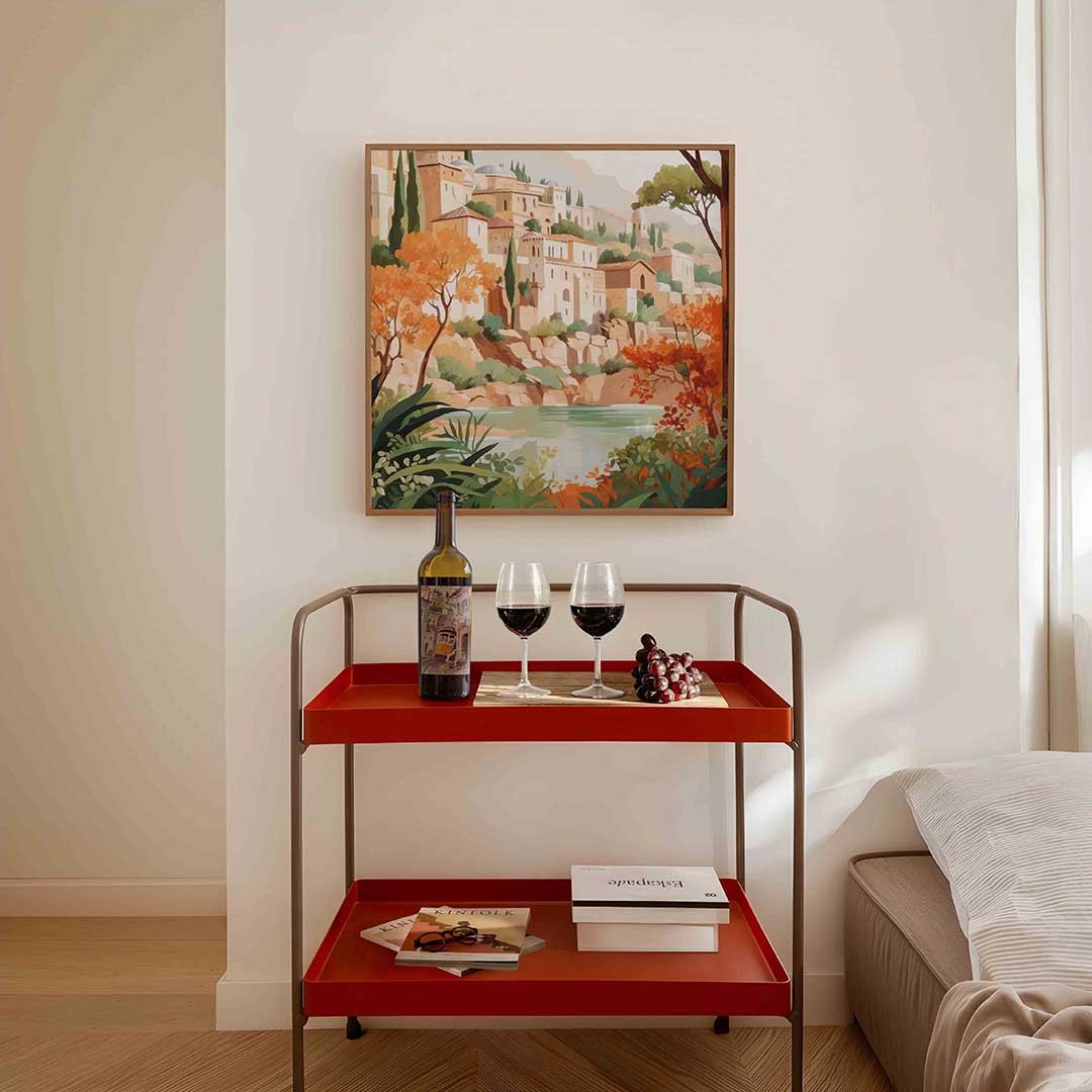 Mediterrane gebouwen Poster