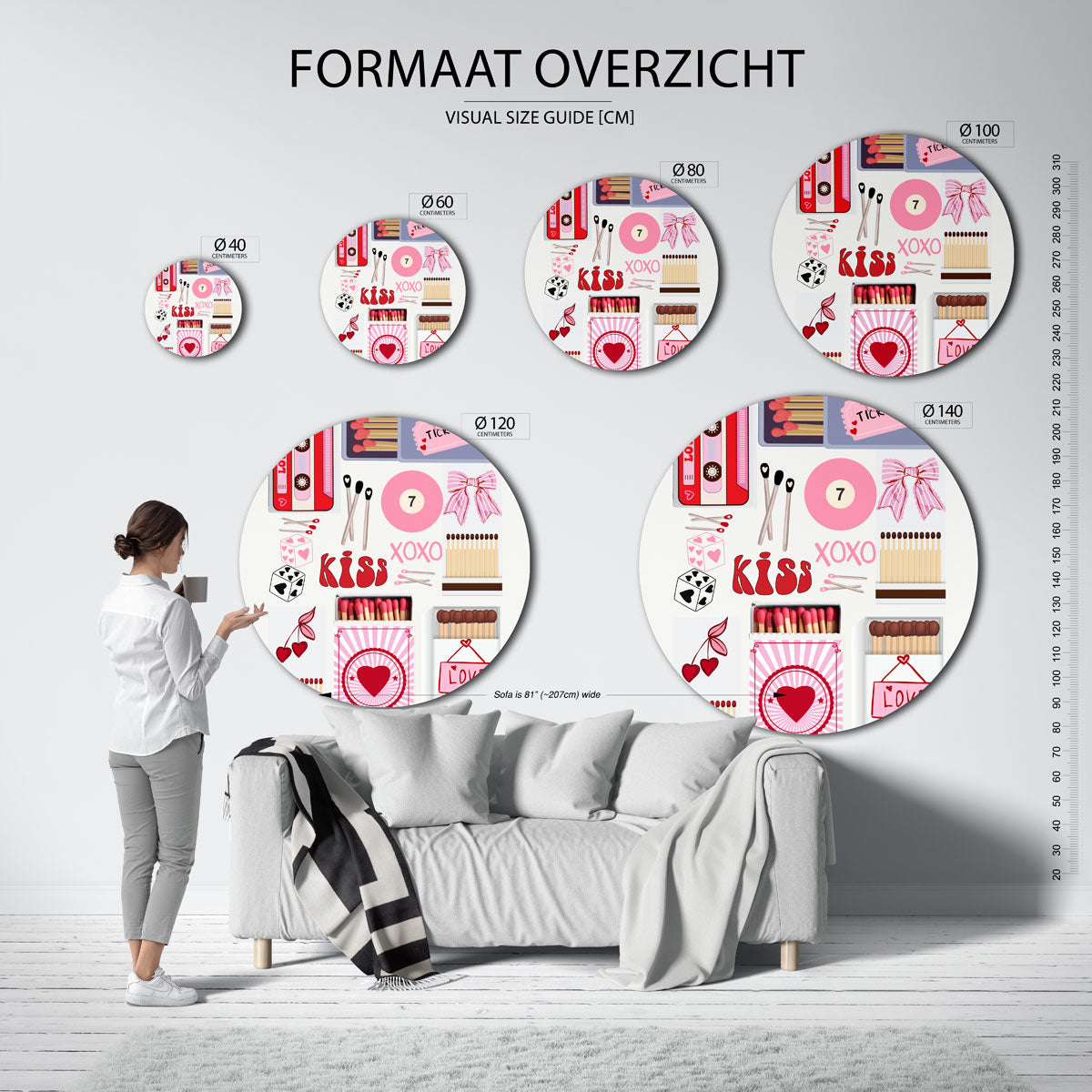 Liefdevolle symbolen Muurcirkel