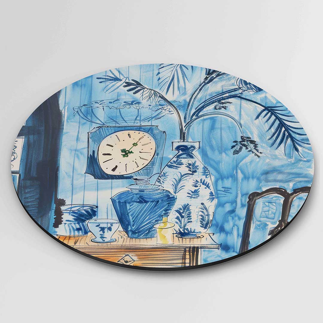 Blauwe interieur Muurcirkel