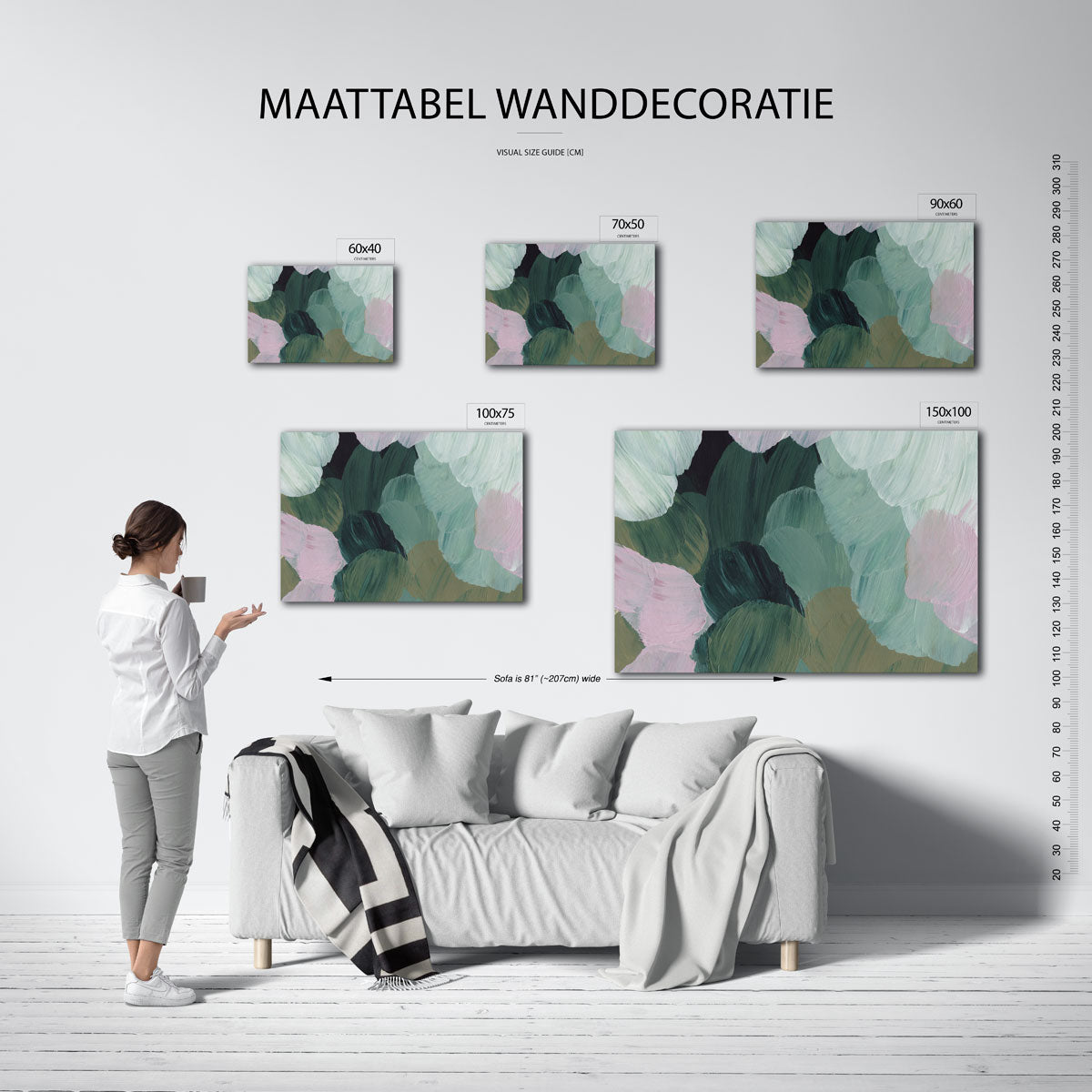 Organische borstelvegen Kunstwerk