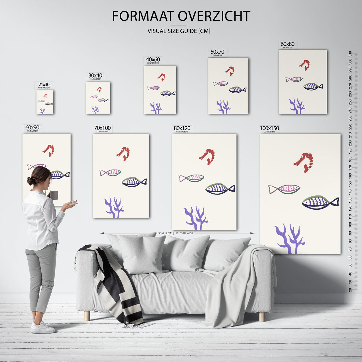 Vissen en garnaal Poster