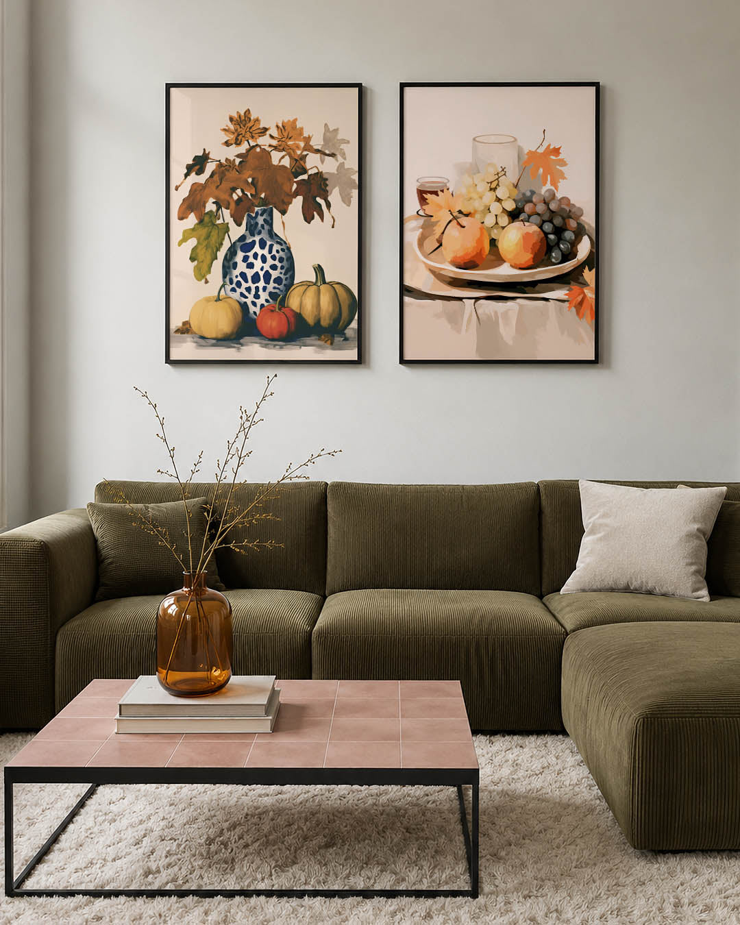 Herfstige vaascompositie Posterset