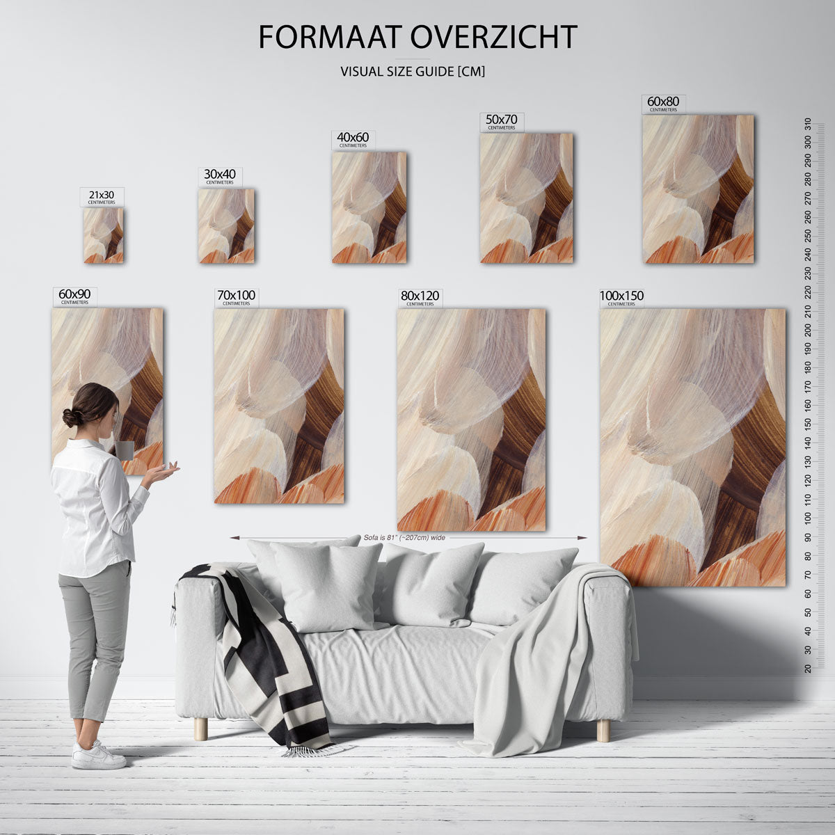 Abstracte penseelstreken Poster