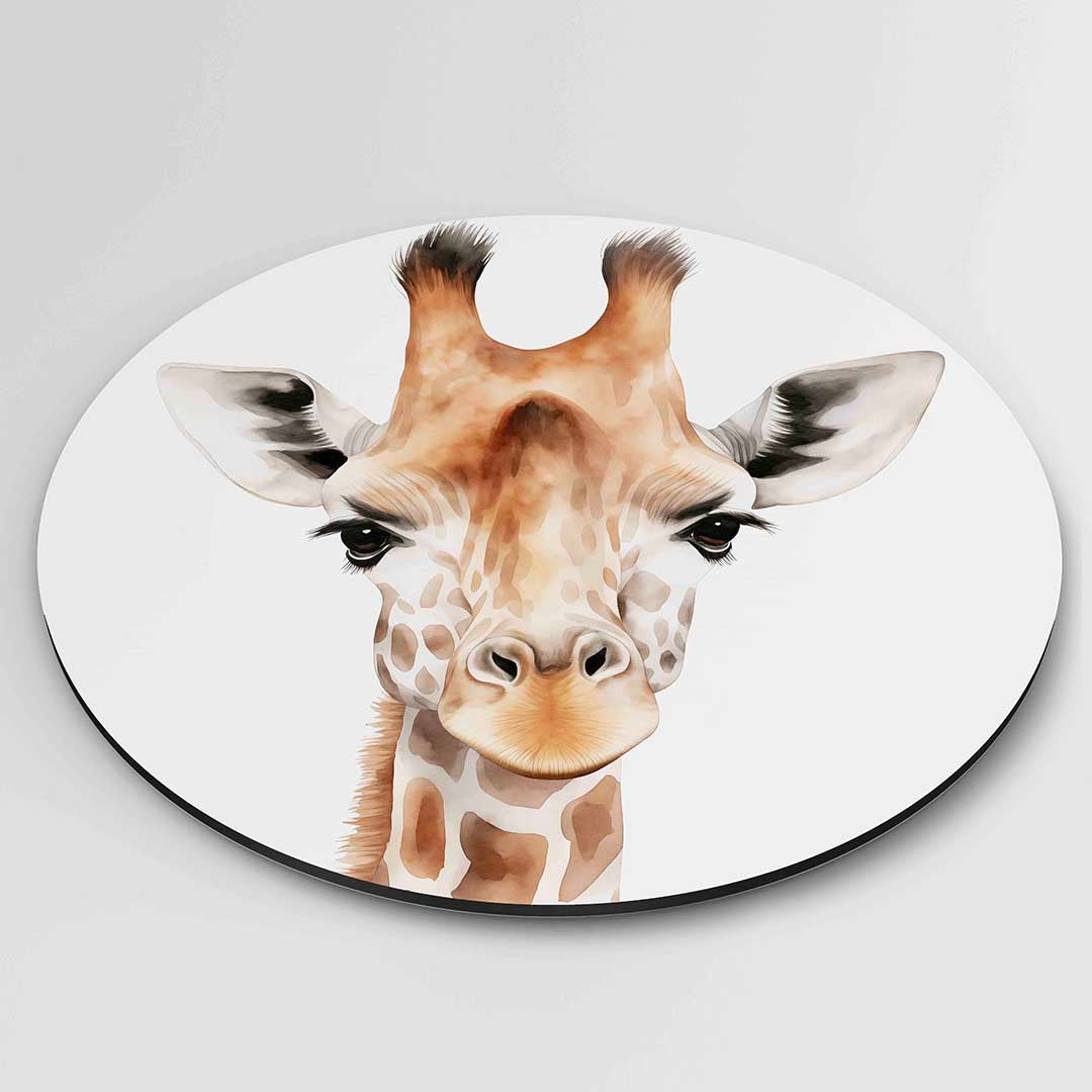 Giraffe portret Muurcirkel