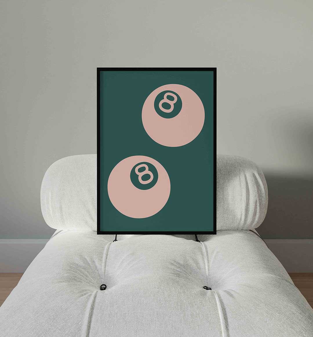 Twee biljartballen Poster