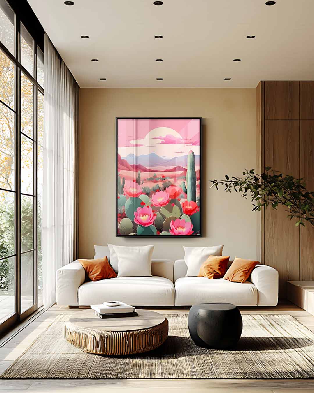Woestijnbloemen in Bloei Kunstwerk-canvas-dibond-plexiglas-wanddecoratie-WallArtistic