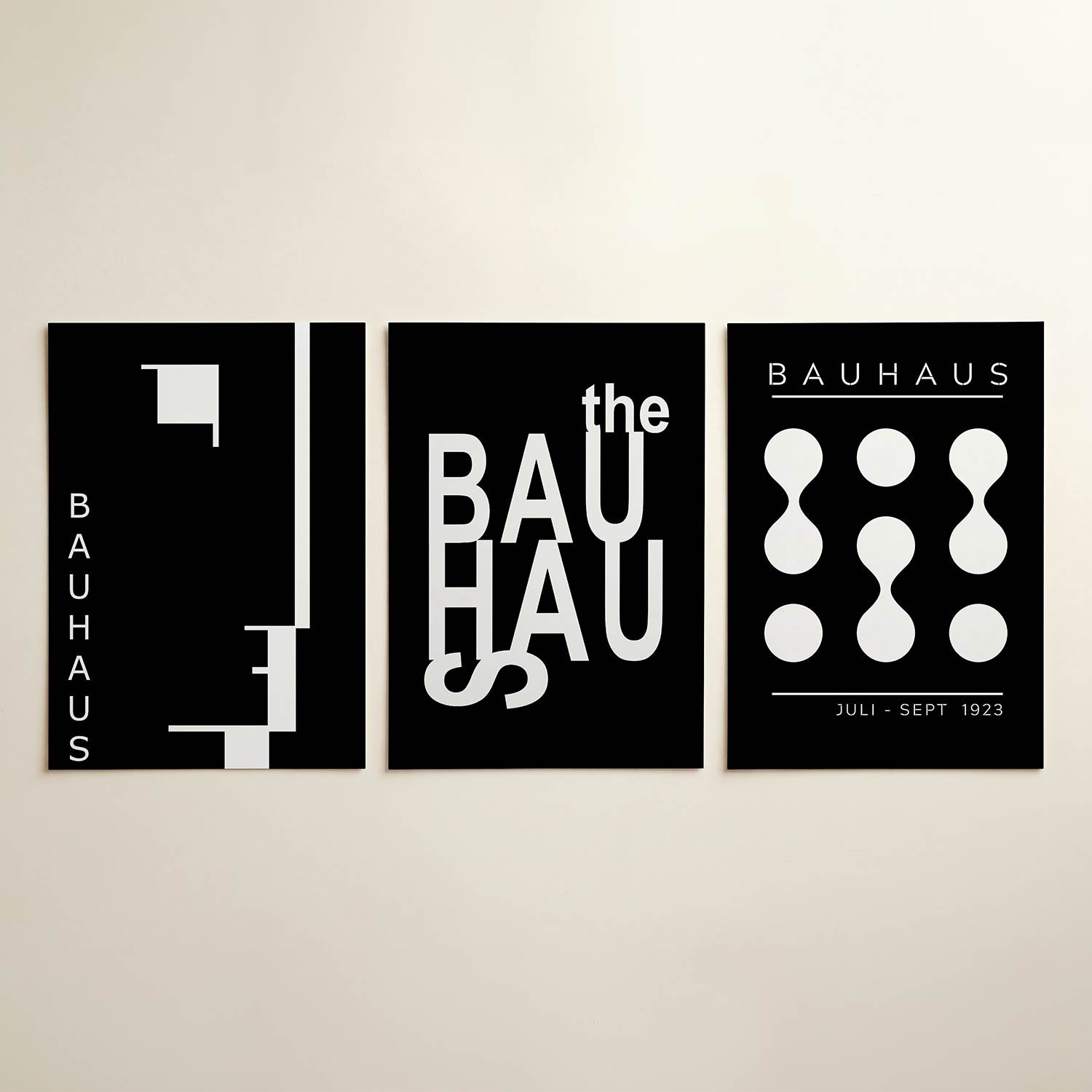 Zwart wit lijnenspel Posterset