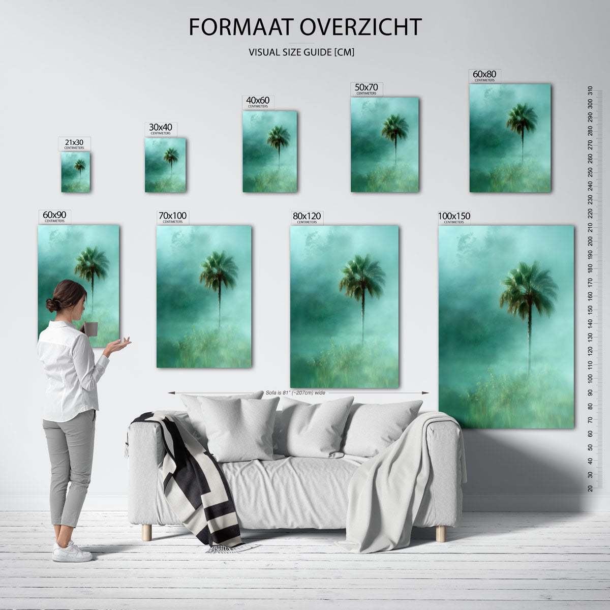 Palmboom in mist Poster