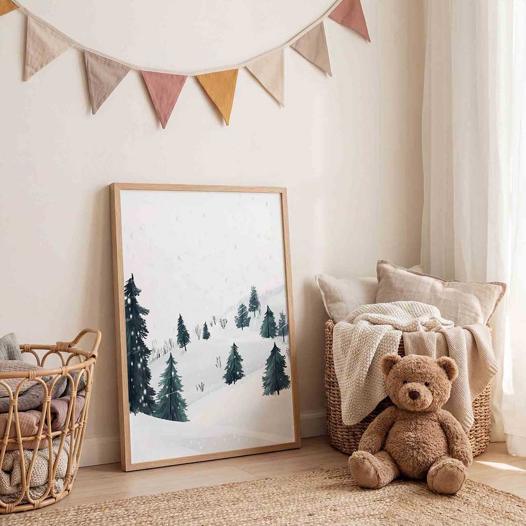 Sneeuwlandschap met bomen Poster