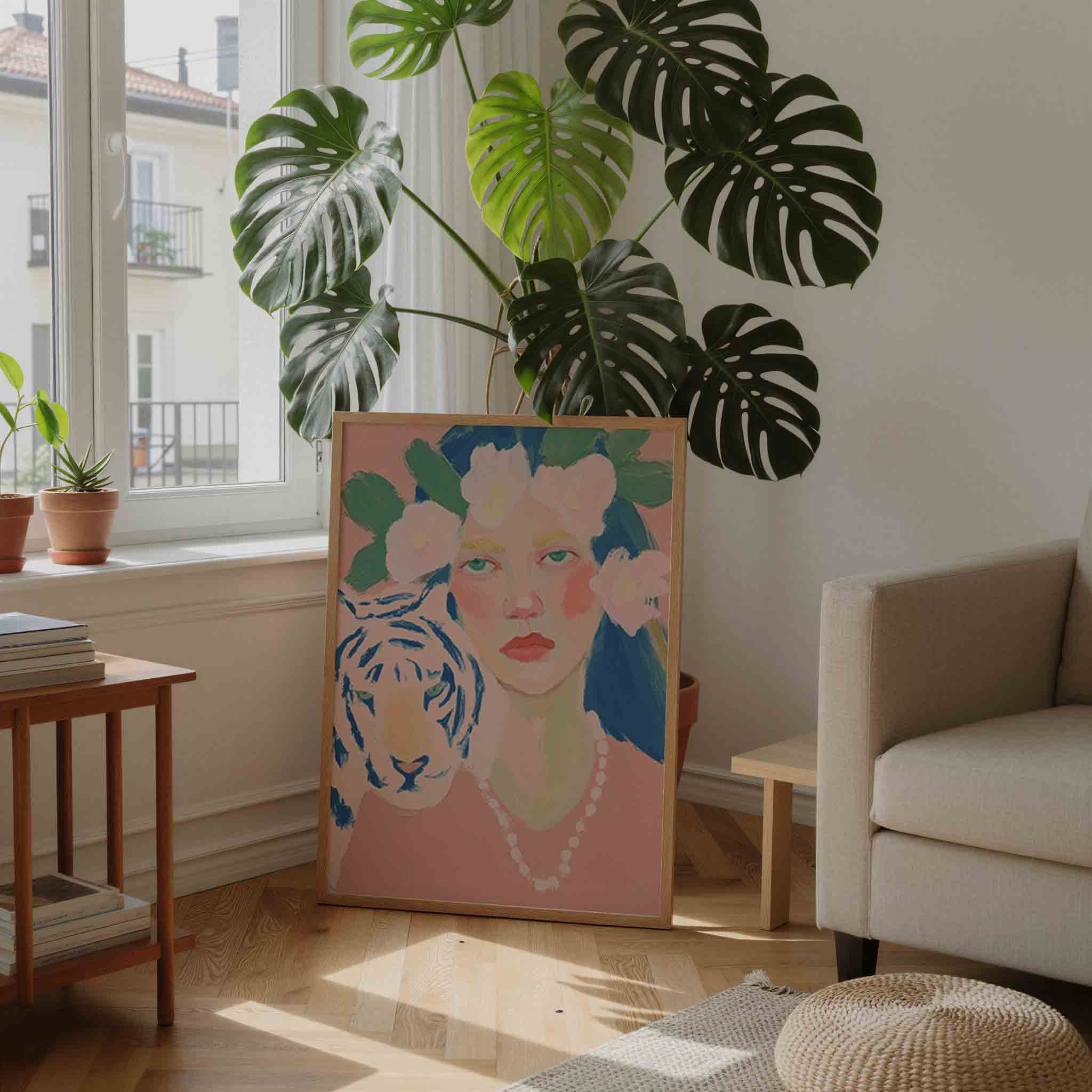 Vrouw met tijger Poster