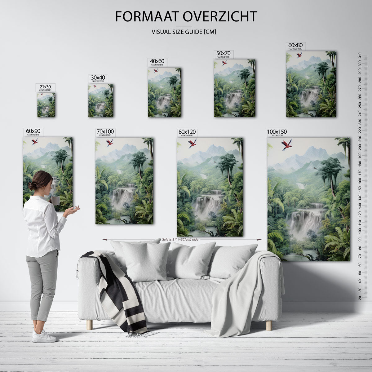 Vogel en waterval Poster