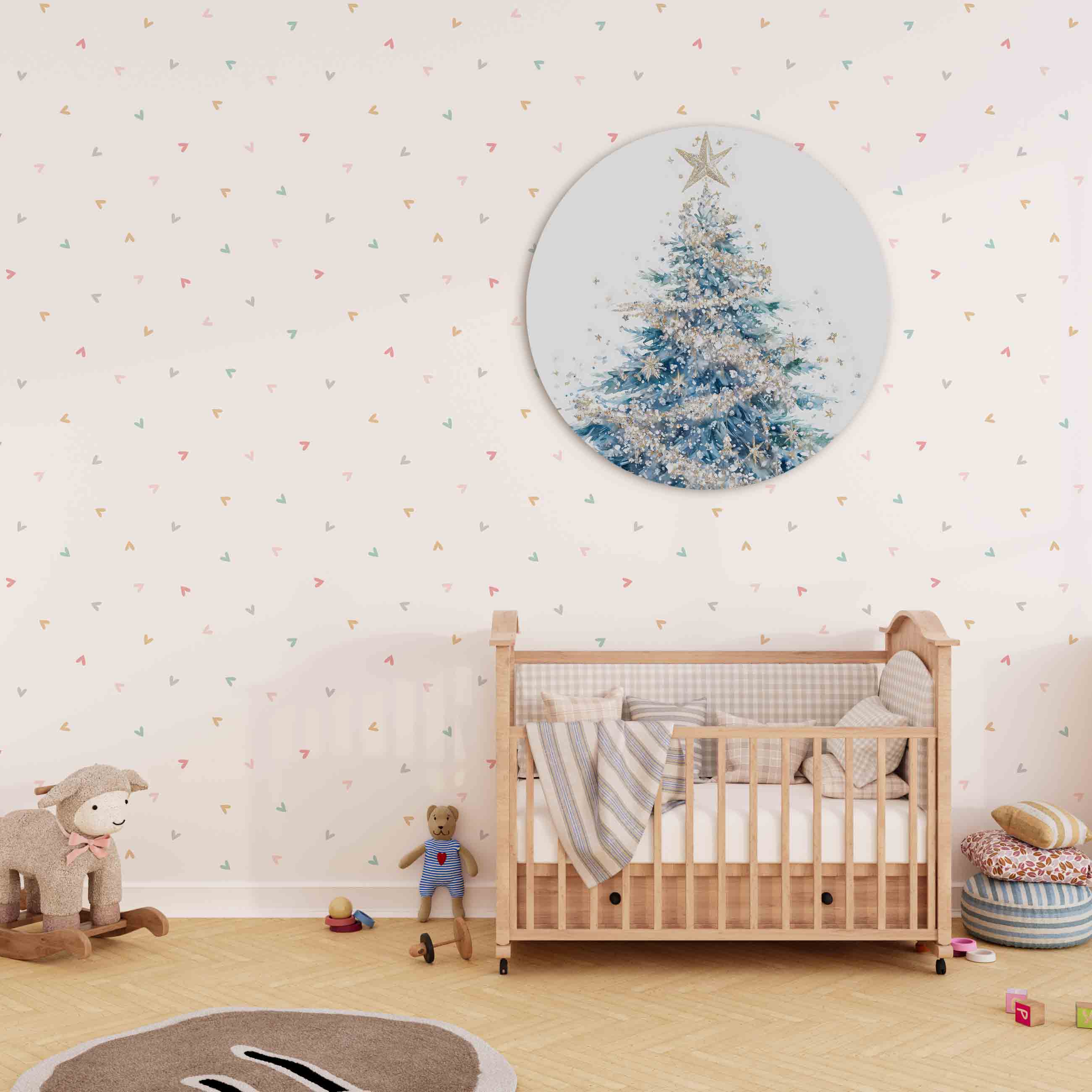 Kerstboom met ster Muurcirkel