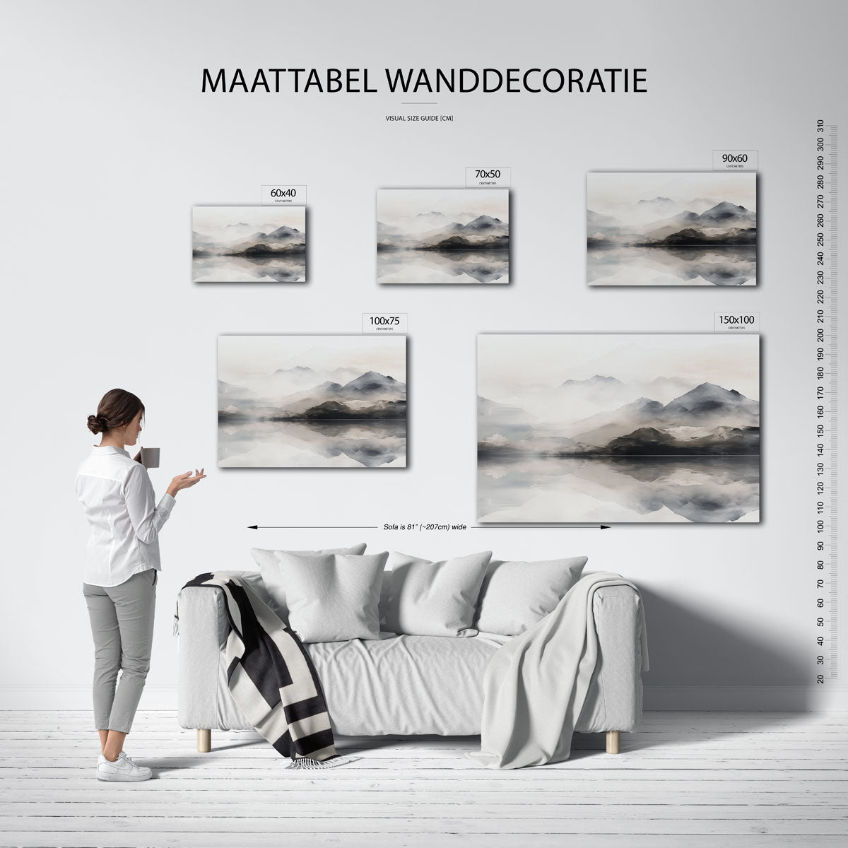 Dromerige bergreflectie Kunstwerk