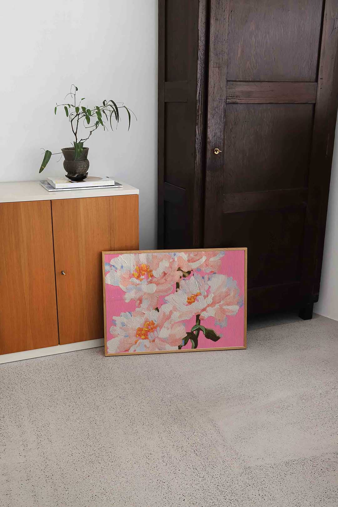 Bloemen op roze Poster