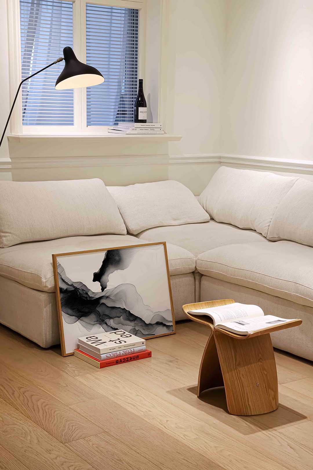 Abstracte zwart wit golven Poster