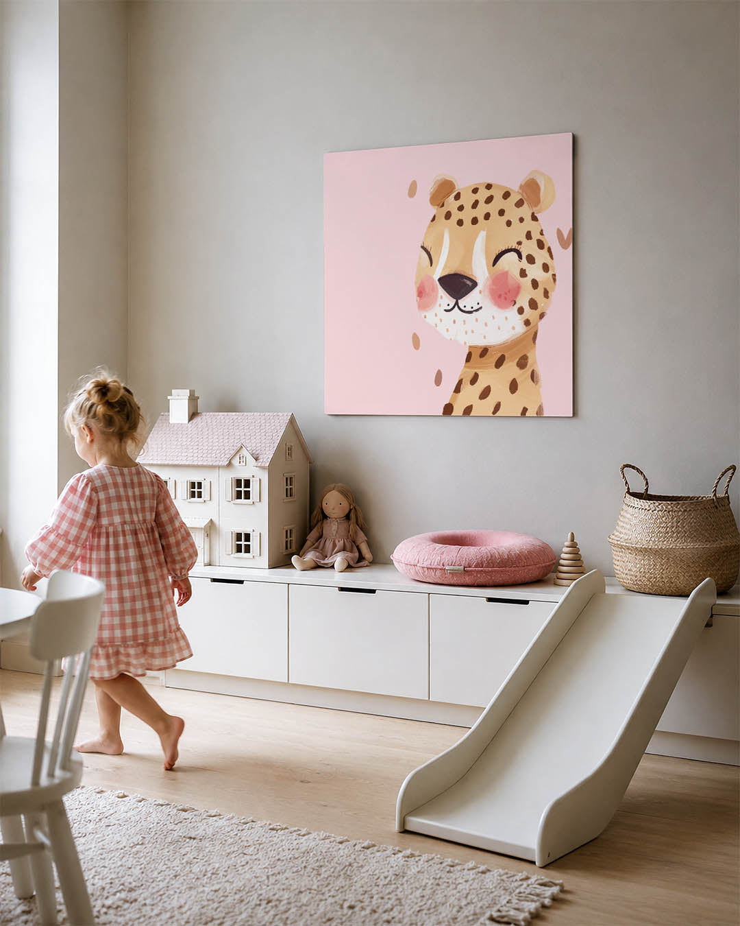 Vrolijke luipaard illustratie Kunstwerk