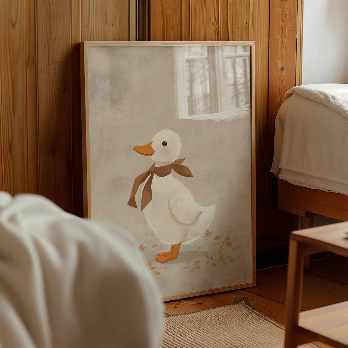 Schattige Eend Met Strikje Poster-WallArtistic