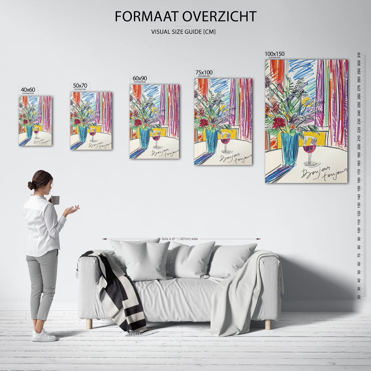 Kleurrijke bloemenvaas Kunstwerk
