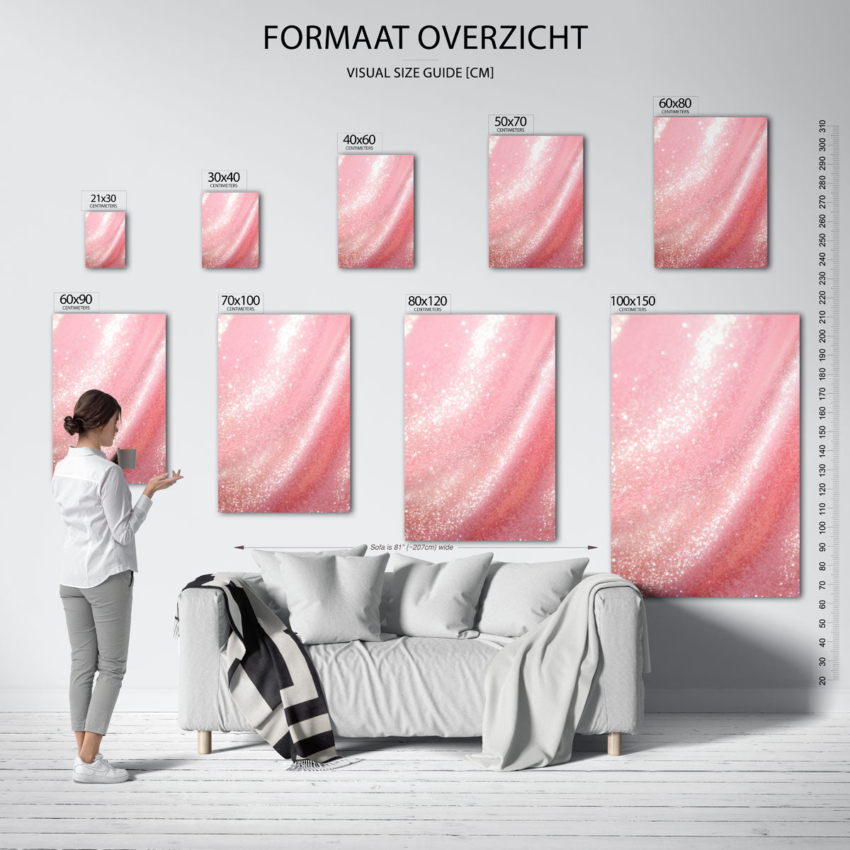 Glinsterende roze textuur Poster