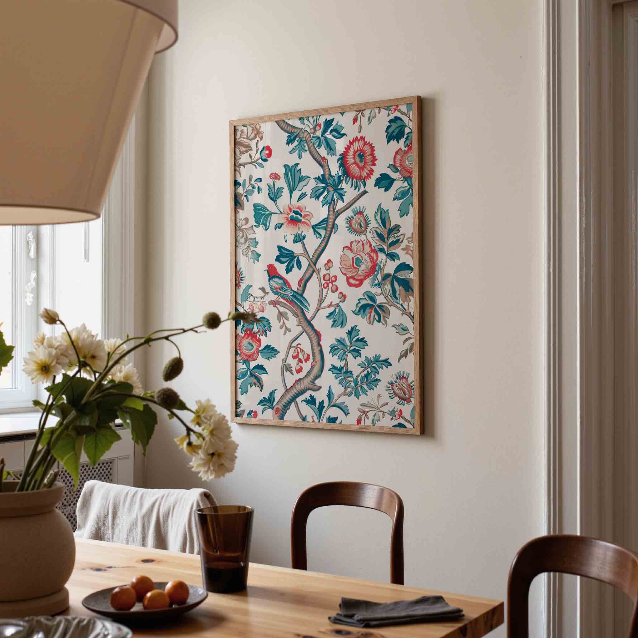 Vogel en bloemen Poster