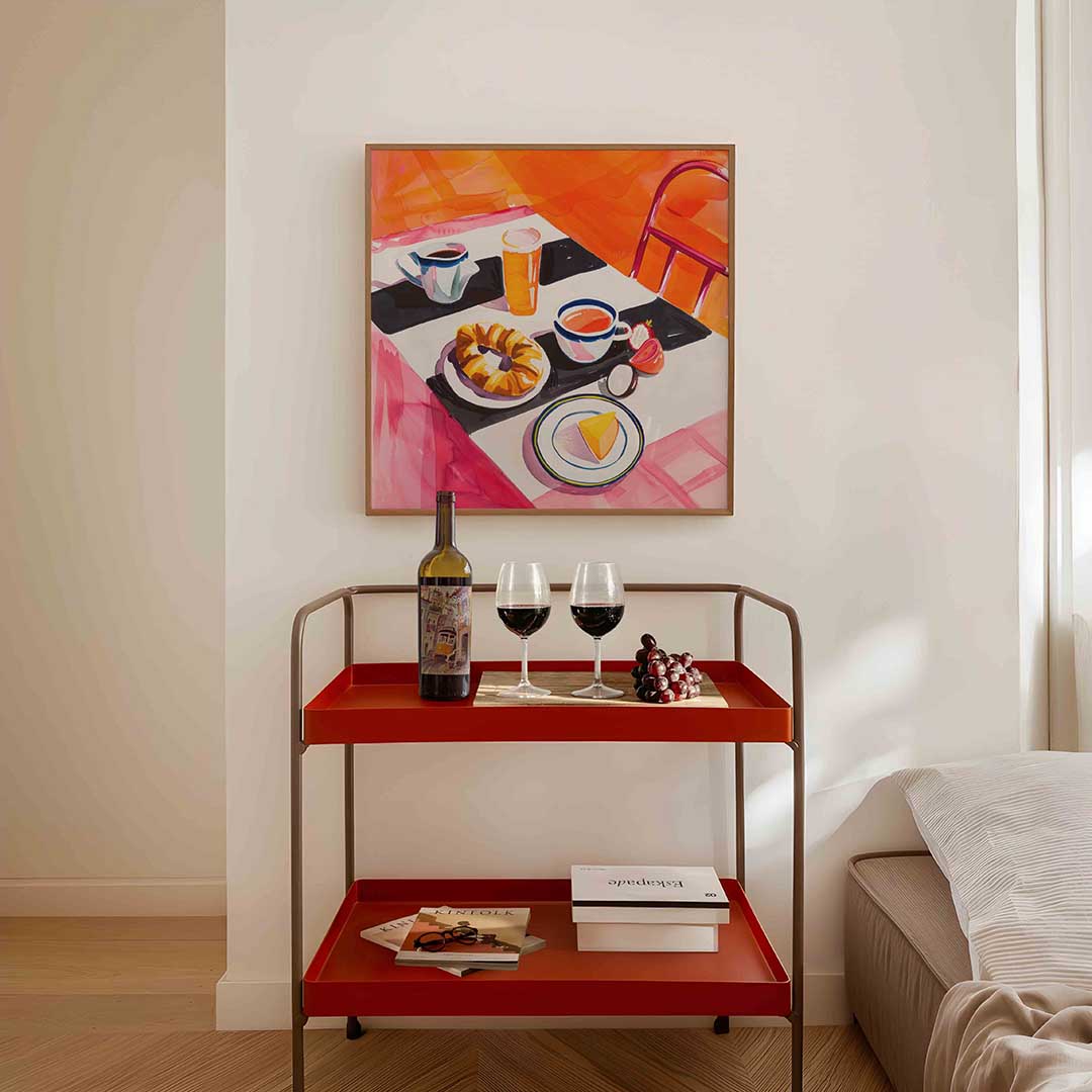Ontbijttafel met gebak Poster
