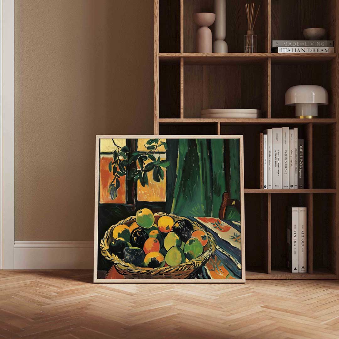 Mand met fruit Poster
