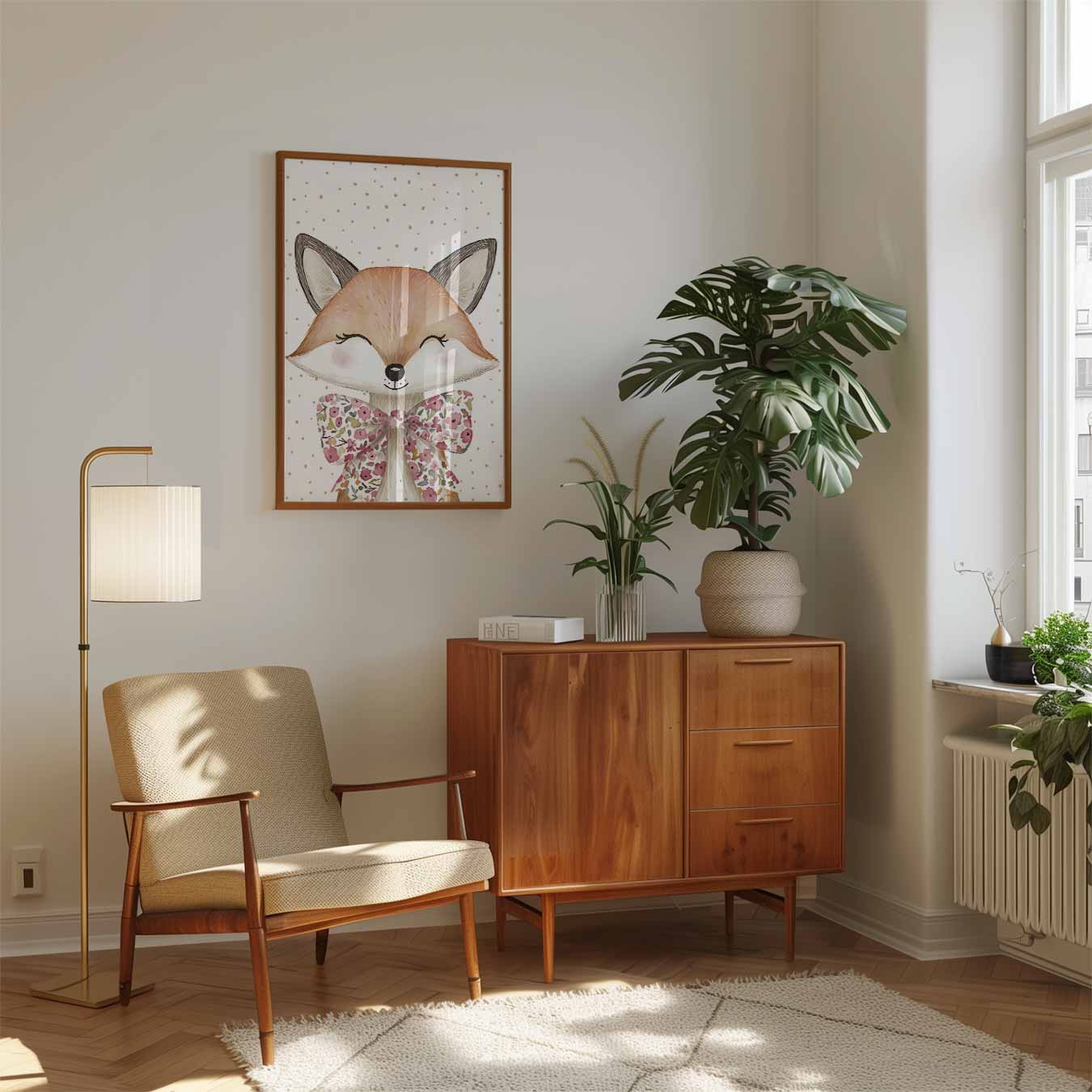 Vos met Strik Poster-WallArtistic
