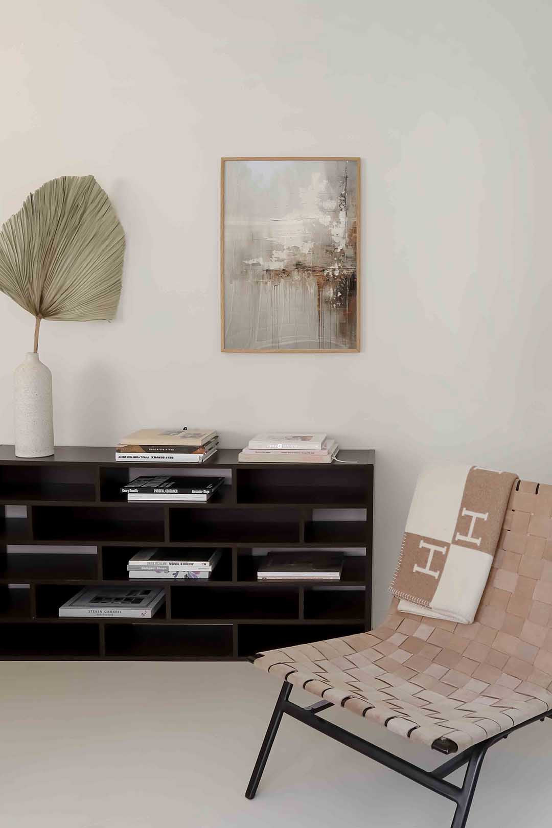 Abstracte beige en bruine Poster