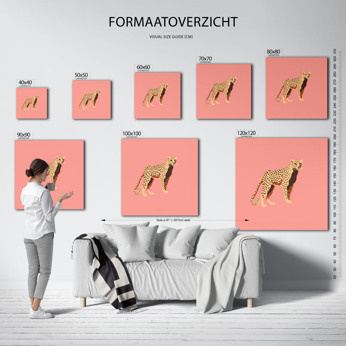Luipaard op roze Poster