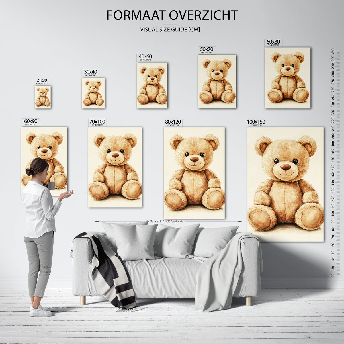 Zittende teddybeer Poster