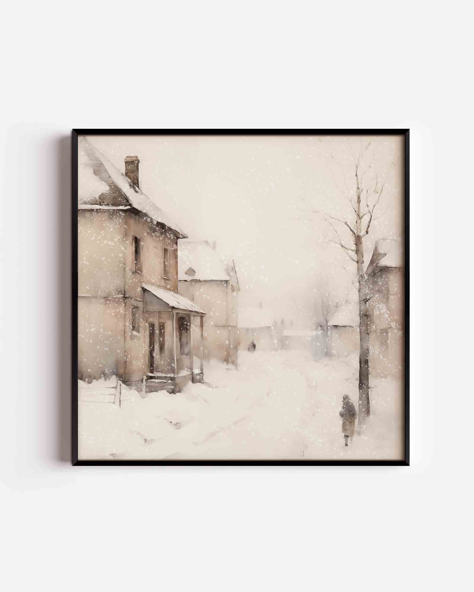 Winterse straat Poster