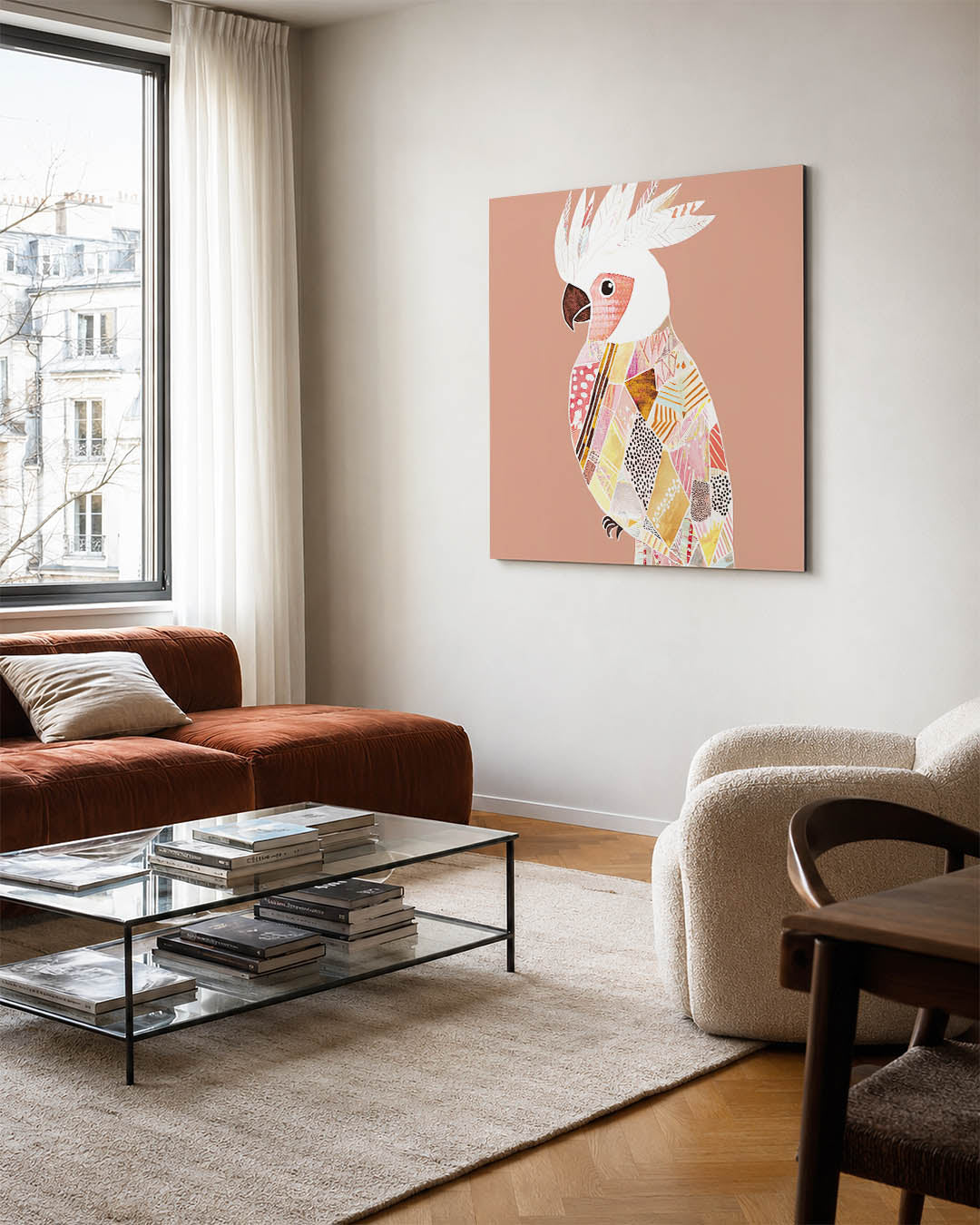 Vrolijke vogel collage Kunstwerk