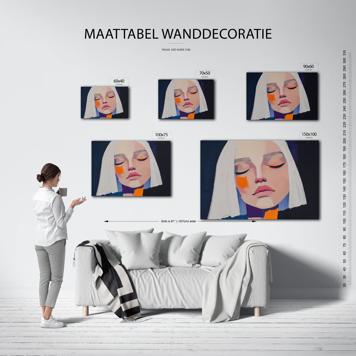 Dromerige portretkleuren Kunstwerk