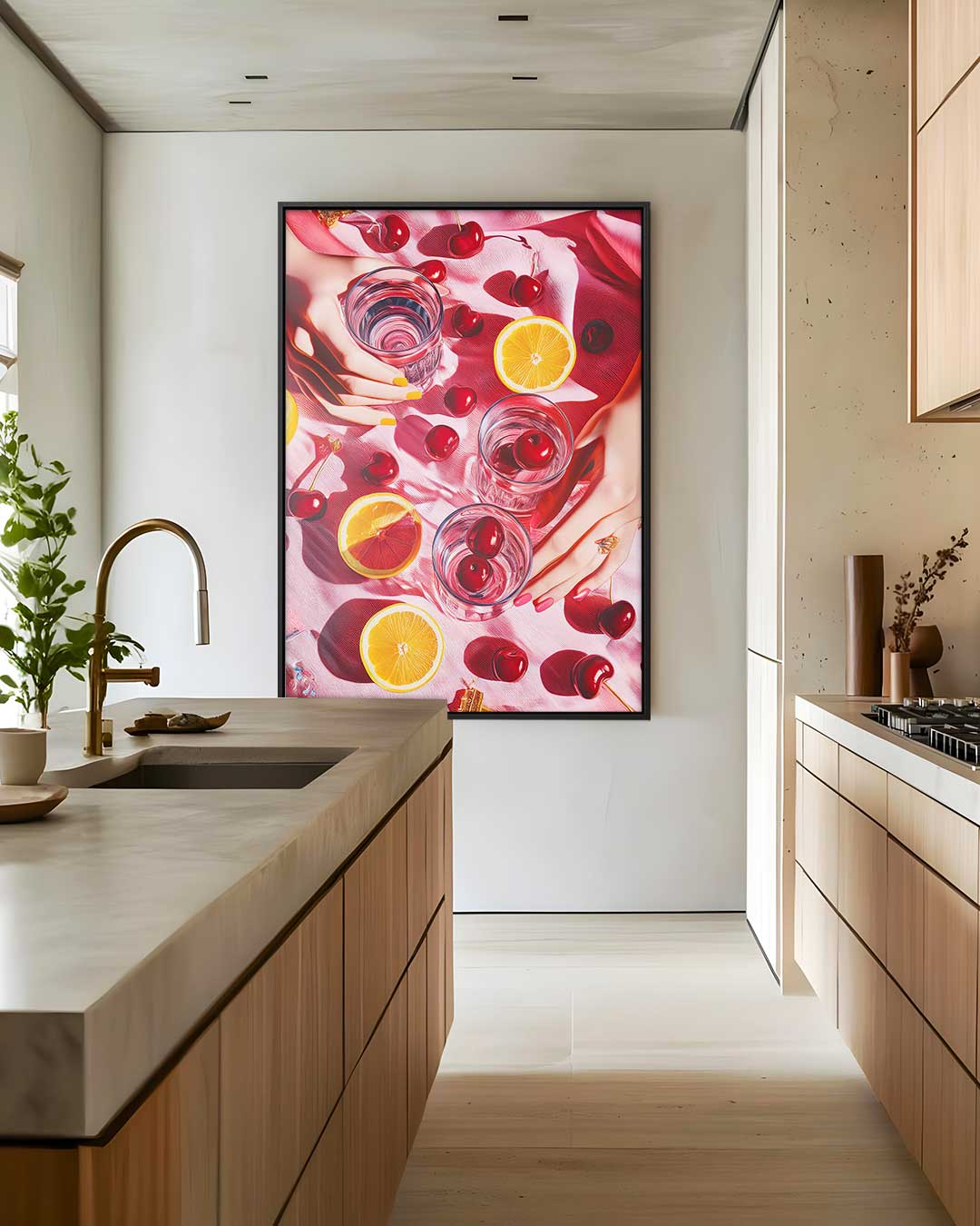 Zomers Fruit en Glazen Kunstwerk Kunstwerk-canvas-dibond-plexiglas-wanddecoratie-WallArtistic