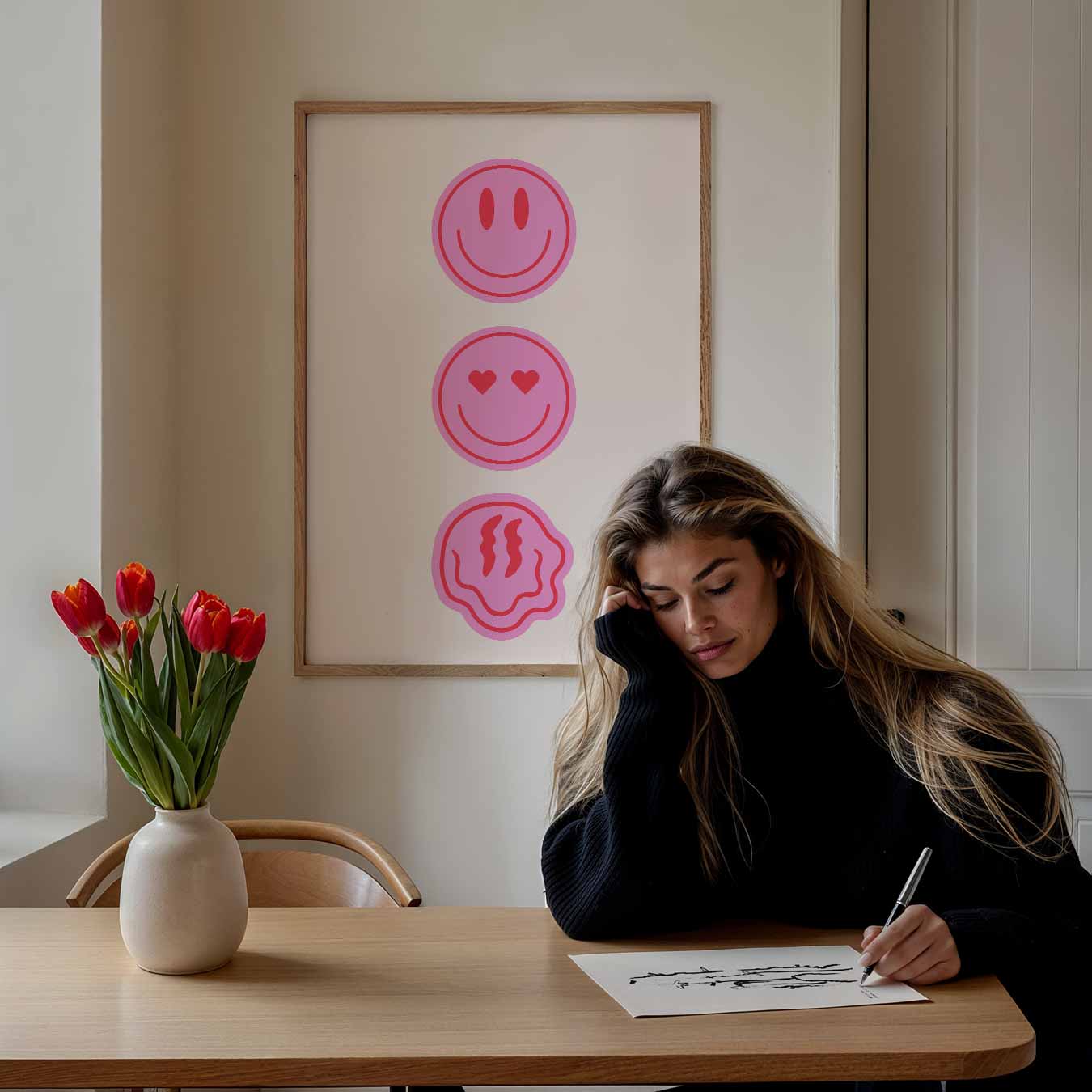 Kleurrijke Emoticon Vibes Poster-WallArtistic