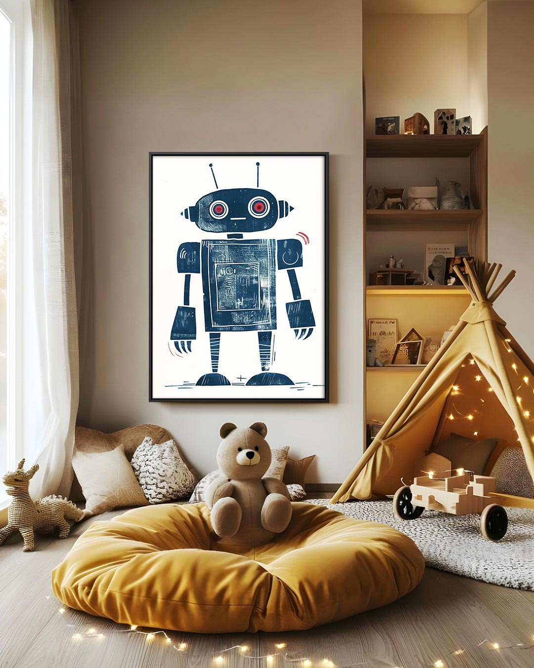 Geometrische robot illustratie Kunstwerk