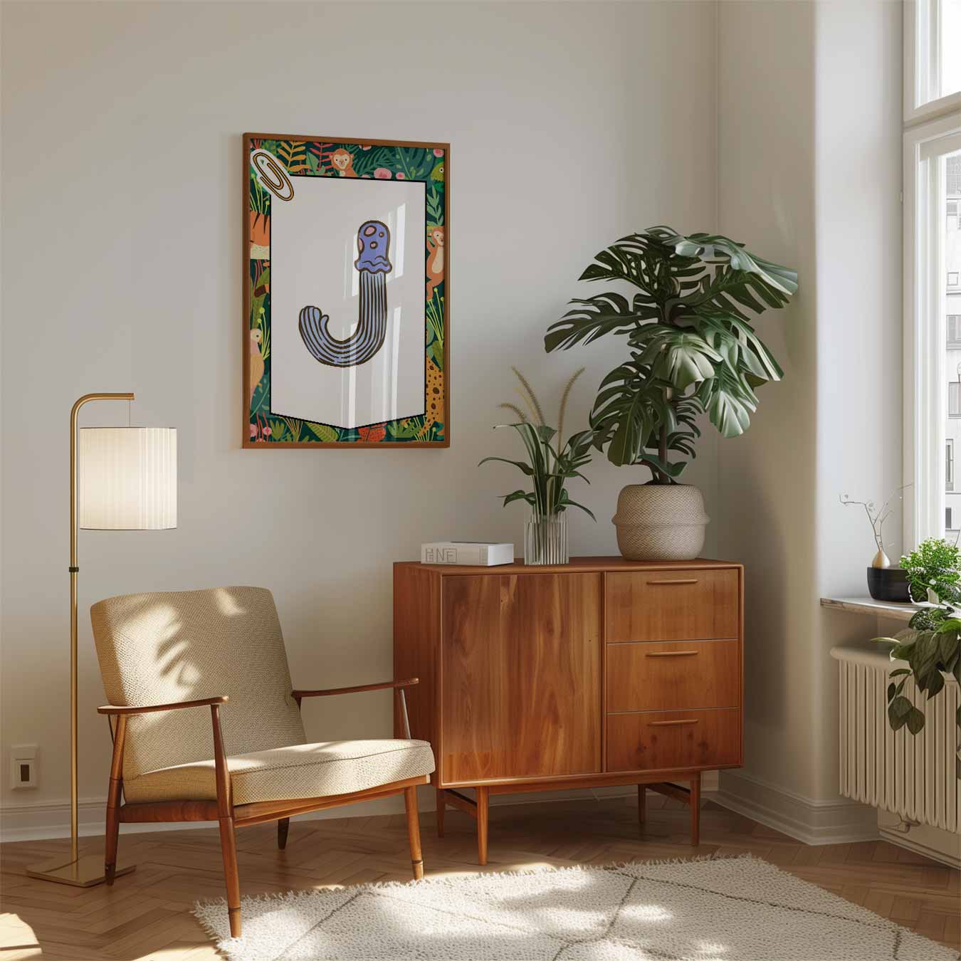 Speelse Jungle Dieren Poster-WallArtistic
