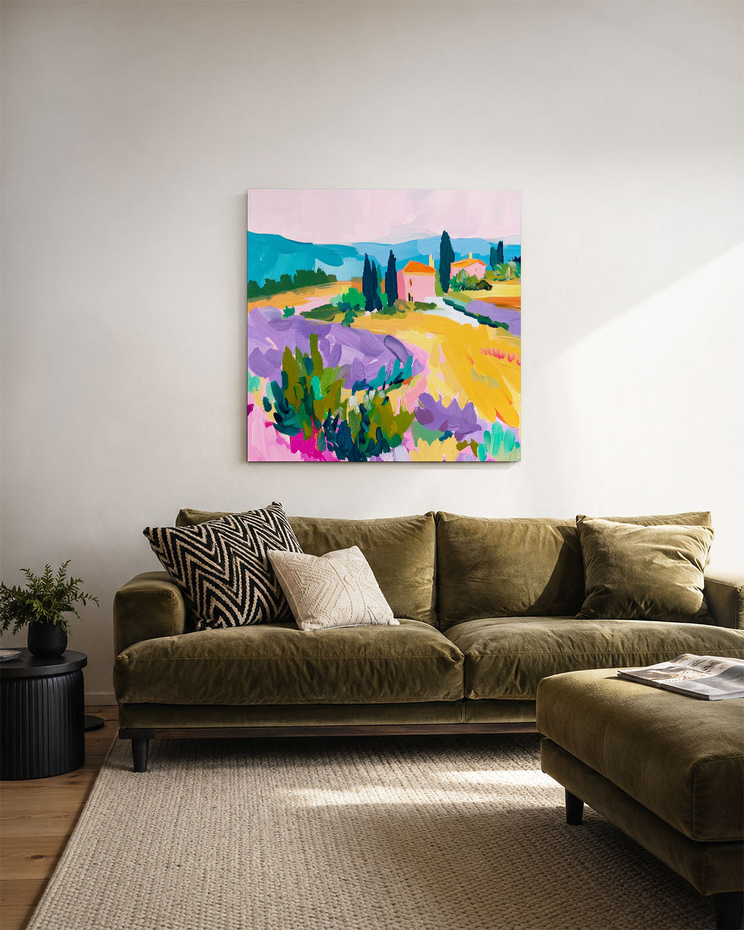 Kleurrijk landschap Kunstwerk