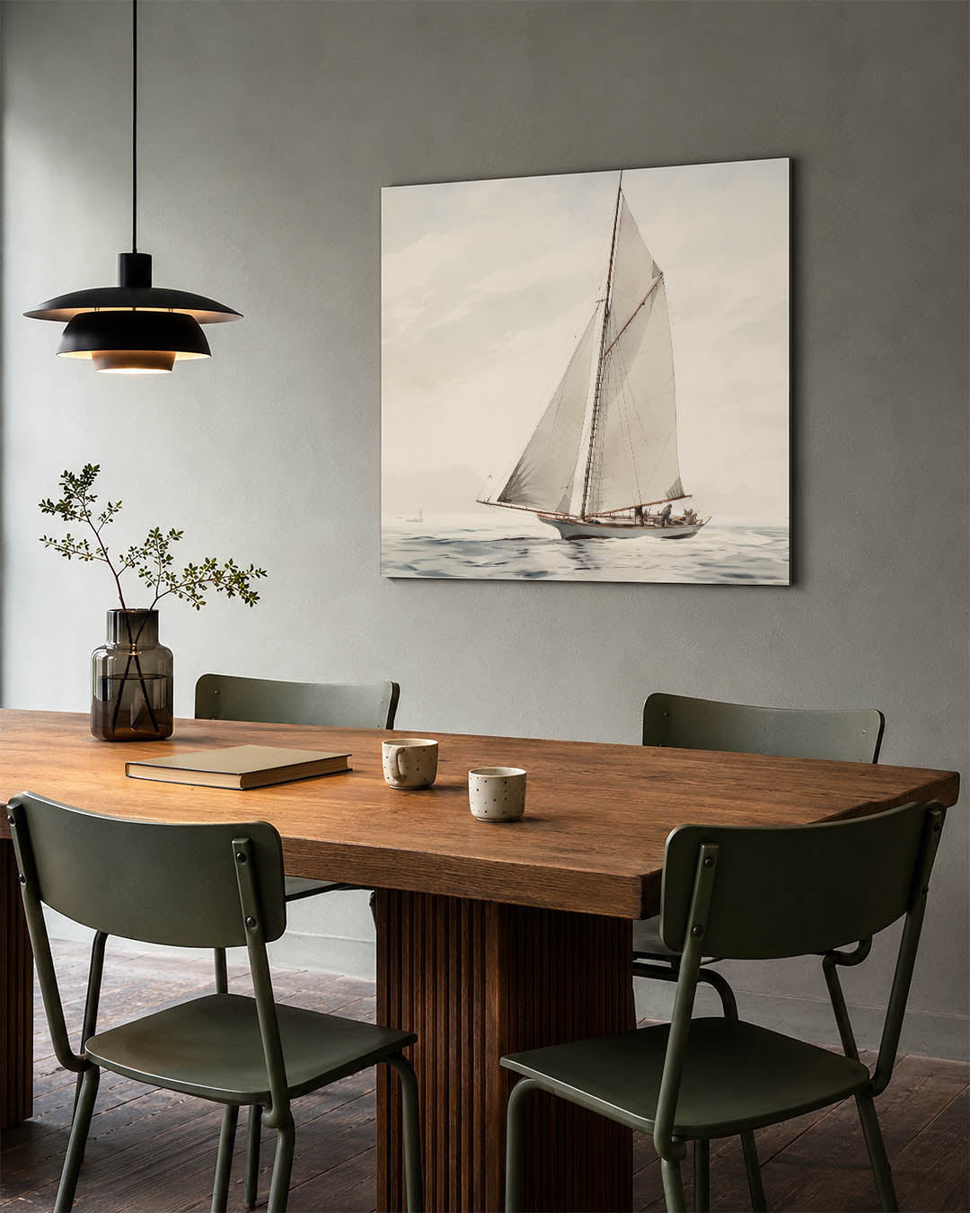 Zeilboot op zee Kunstwerk